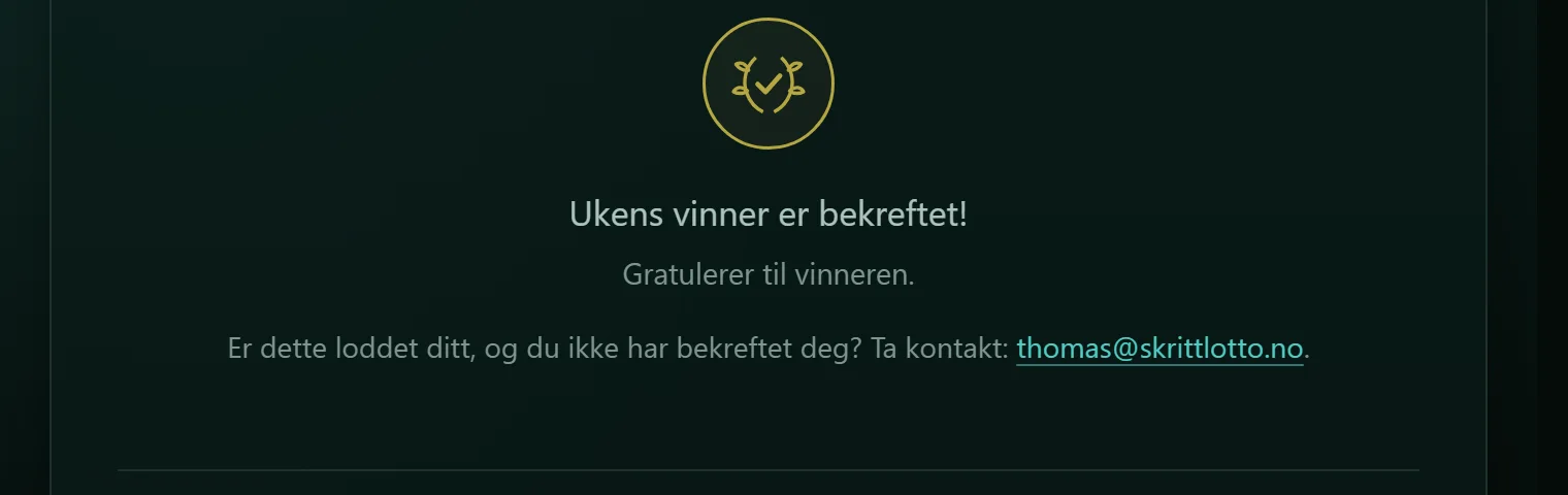 Seglet og meldingen: Ukens vinner er bekreftet! Gratulerer til vinneren.