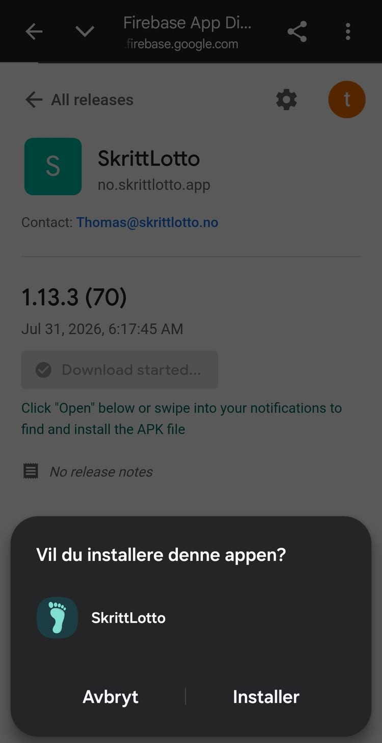 Dialogen Vil du installere denne appen