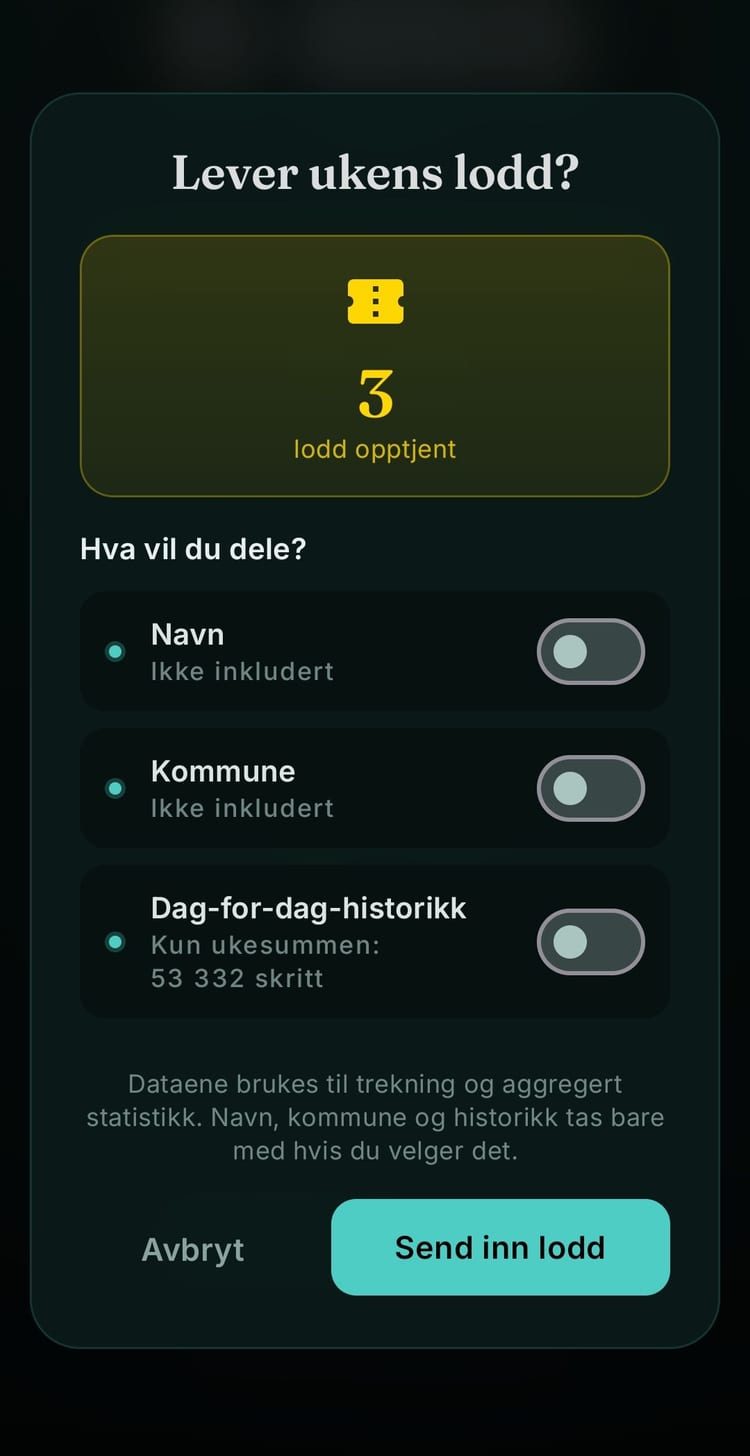 Lever ukens lodd-dialogen med delingsbrytere
